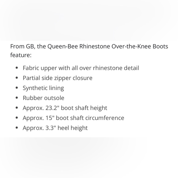GB Queen-Bee Rhinestone Over The Knee Boots - See Video!! - Picture 15 of 15